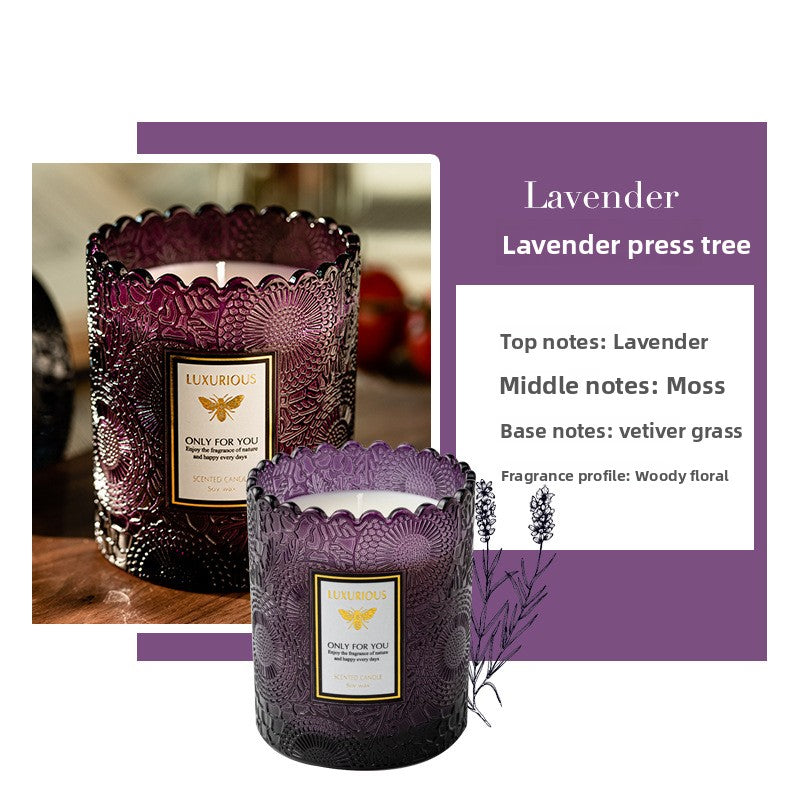Lace Embossed Soy Wax Scented Candle Cup