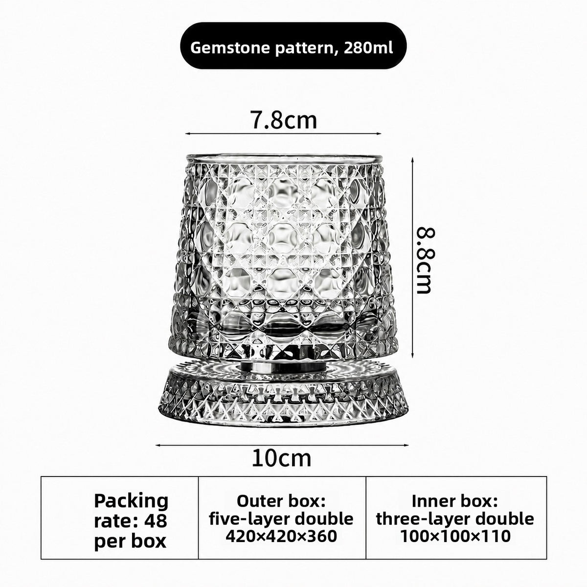 Foreign Wine Glass Household Tumbler Beer Diamond Decompression Rotary Cup