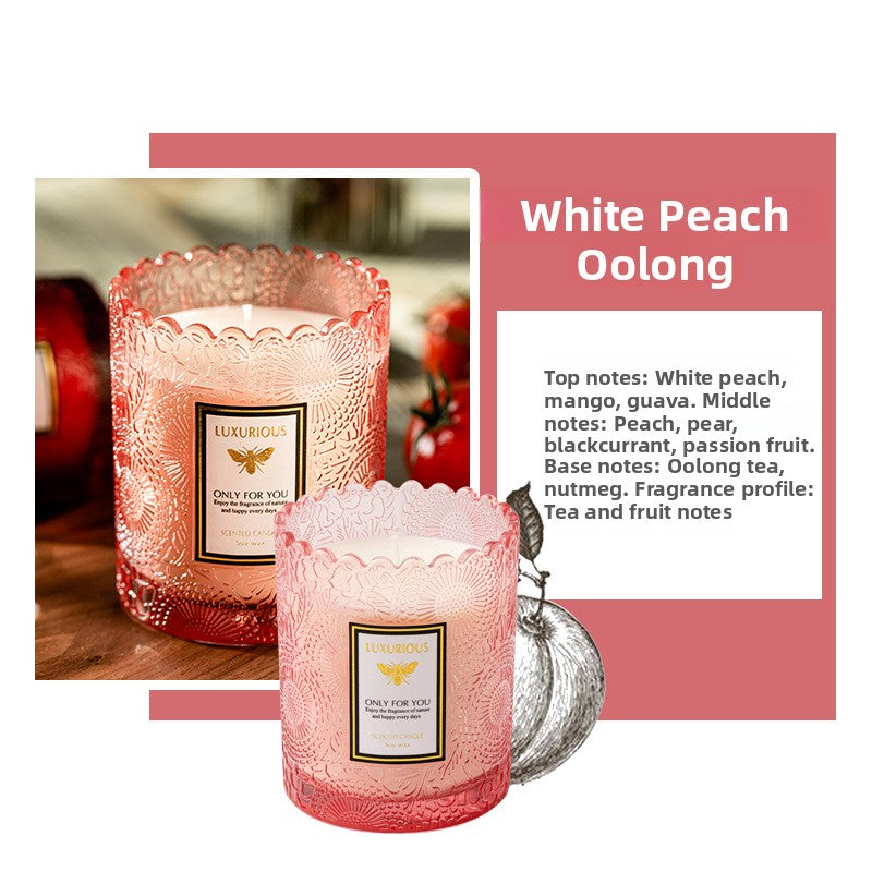 Lace Embossed Soy Wax Scented Candle Cup