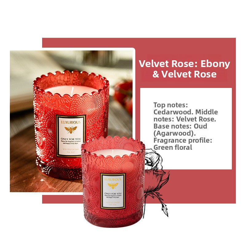 Lace Embossed Soy Wax Scented Candle Cup