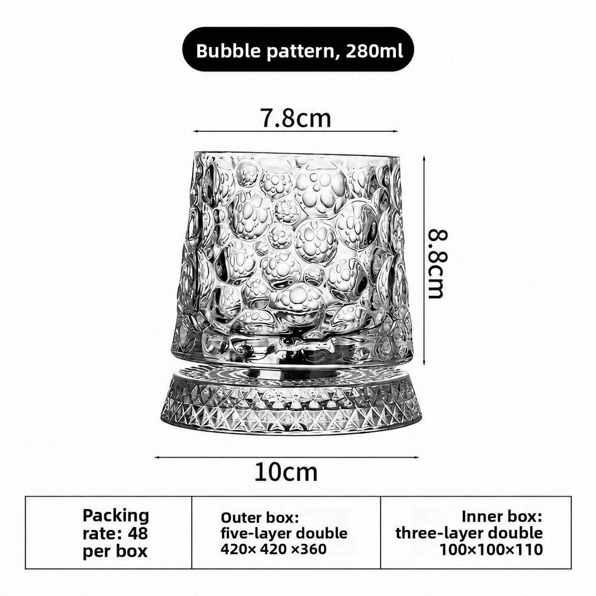 Foreign Wine Glass Household Tumbler Beer Diamond Decompression Rotary Cup
