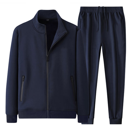 Men's Cotton Casual Suit Jacket and Trousers Set