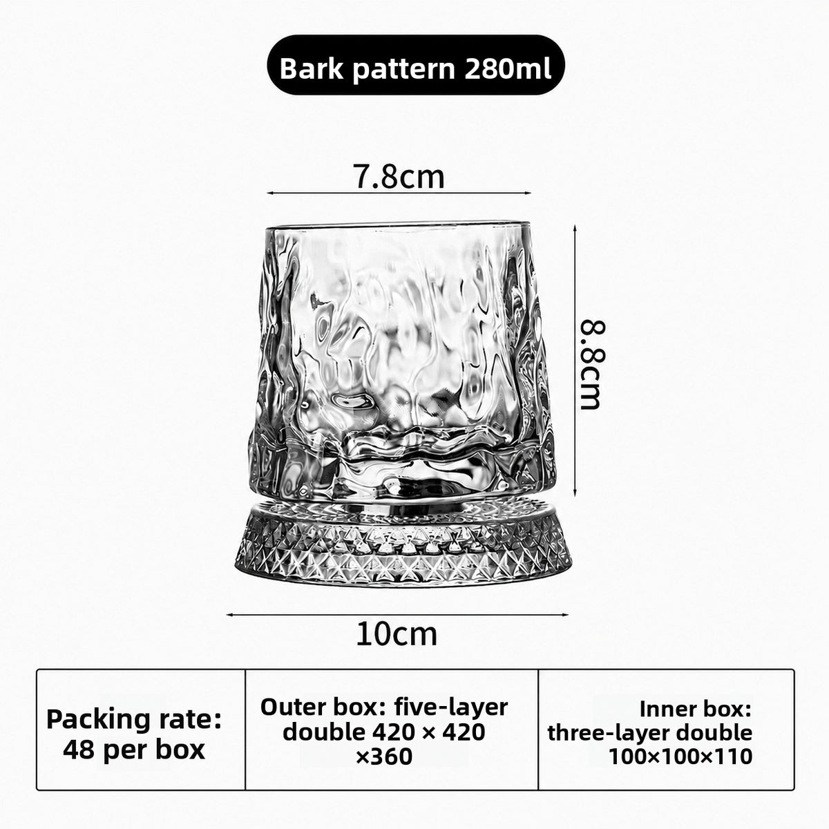 Foreign Wine Glass Household Tumbler Beer Diamond Decompression Rotary Cup