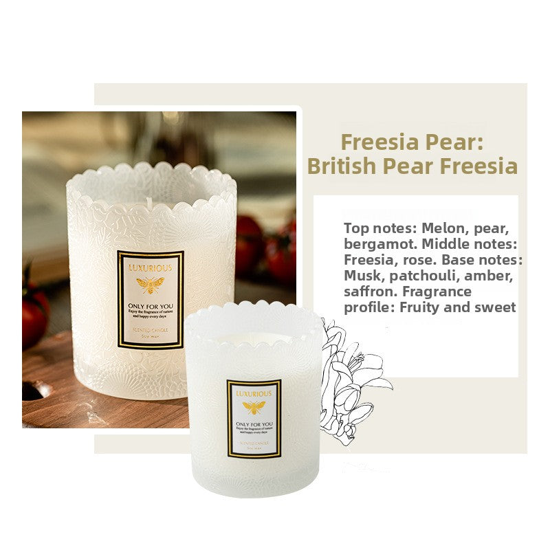 Lace Embossed Soy Wax Scented Candle Cup