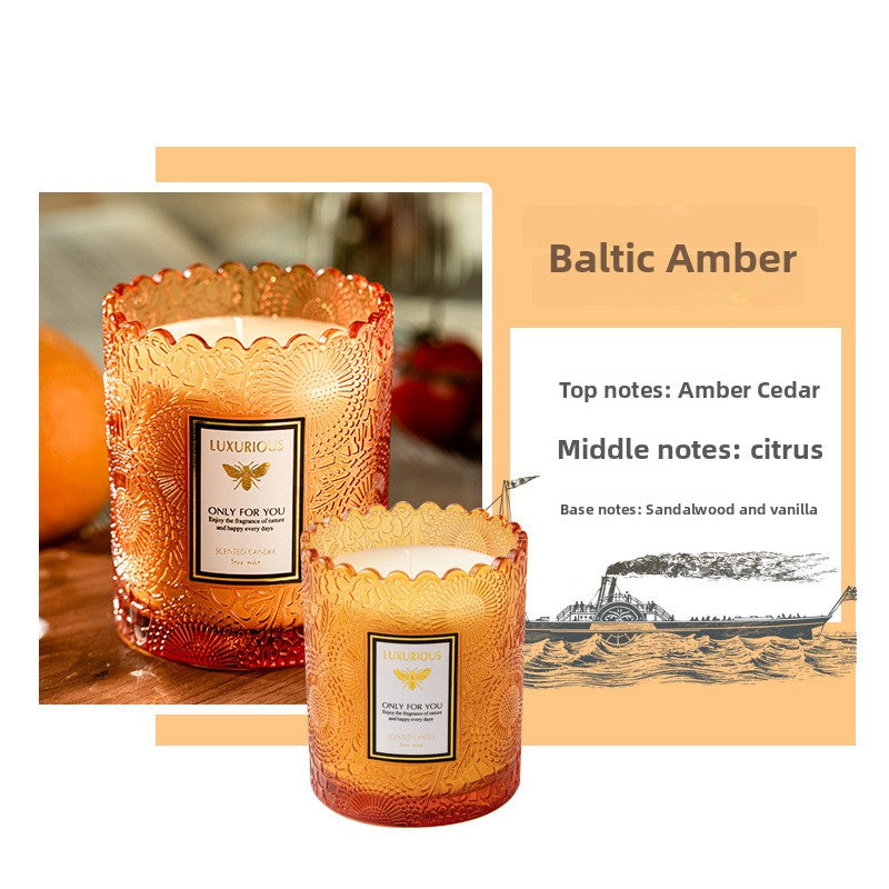 Lace Embossed Soy Wax Scented Candle Cup
