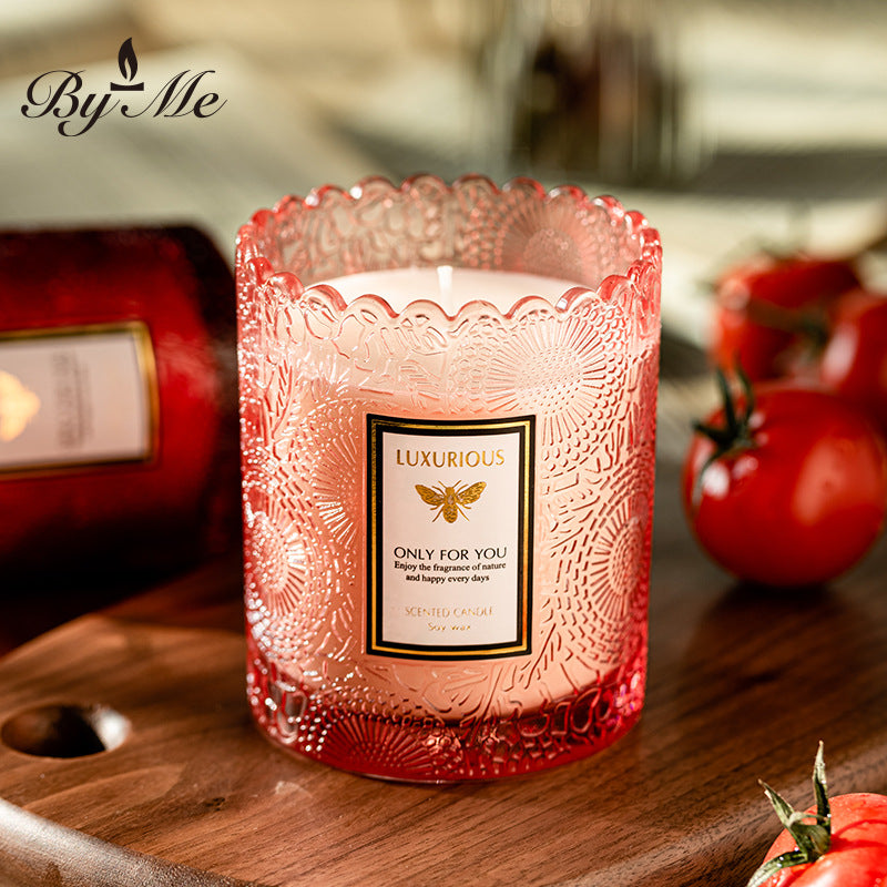 Lace Embossed Soy Wax Scented Candle Cup