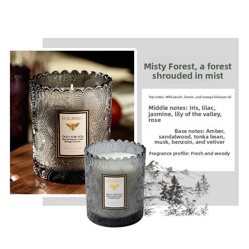 Lace Embossed Soy Wax Scented Candle Cup