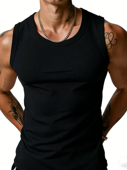 Ribbed Fitness Tank Top for Men