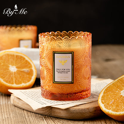 Lace Embossed Soy Wax Scented Candle Cup
