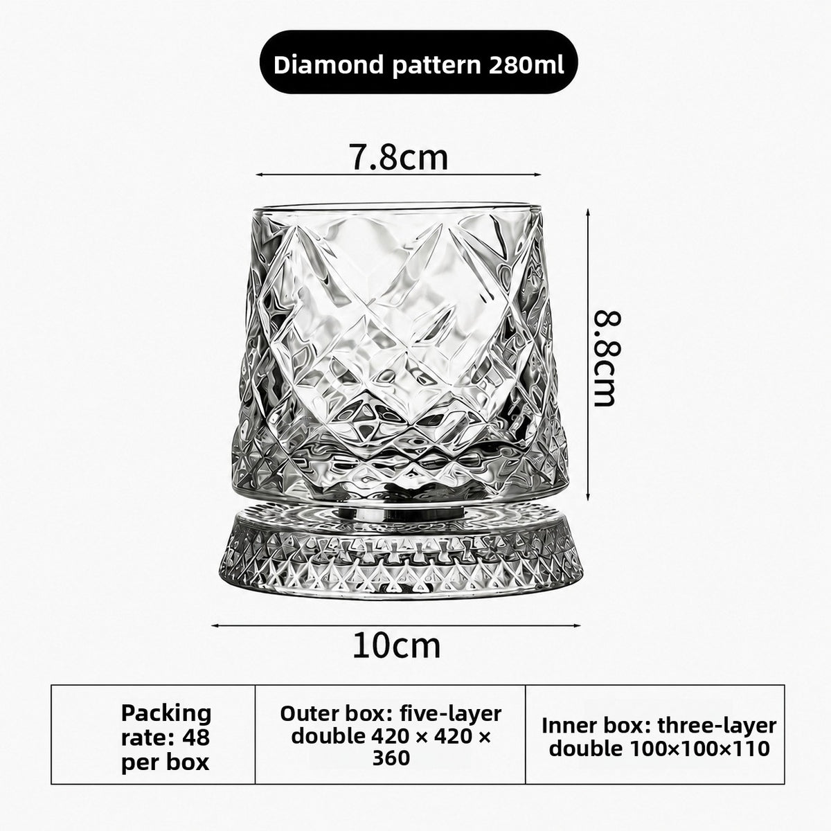 Foreign Wine Glass Household Tumbler Beer Diamond Decompression Rotary Cup
