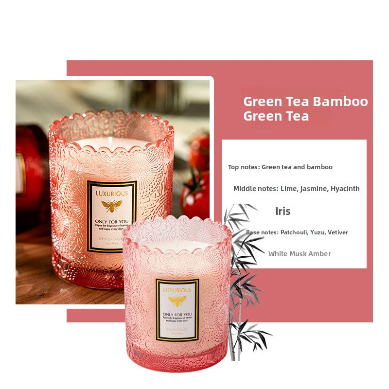 Lace Embossed Soy Wax Scented Candle Cup