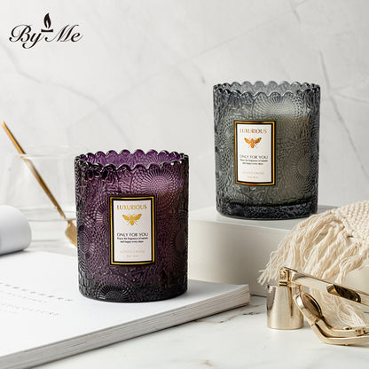 Lace Embossed Soy Wax Scented Candle Cup