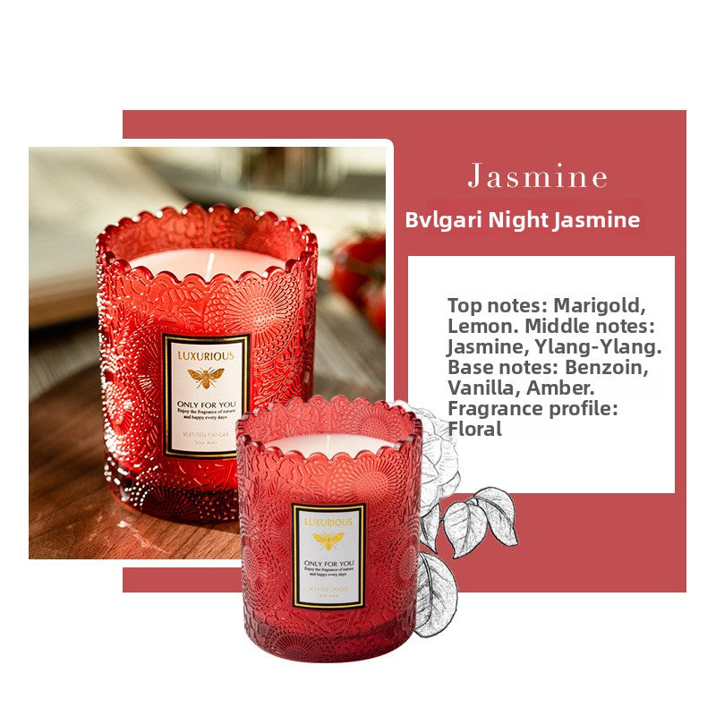 Lace Embossed Soy Wax Scented Candle Cup
