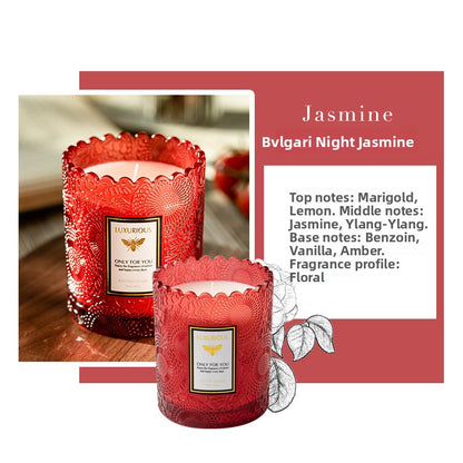 Lace Embossed Soy Wax Scented Candle Cup