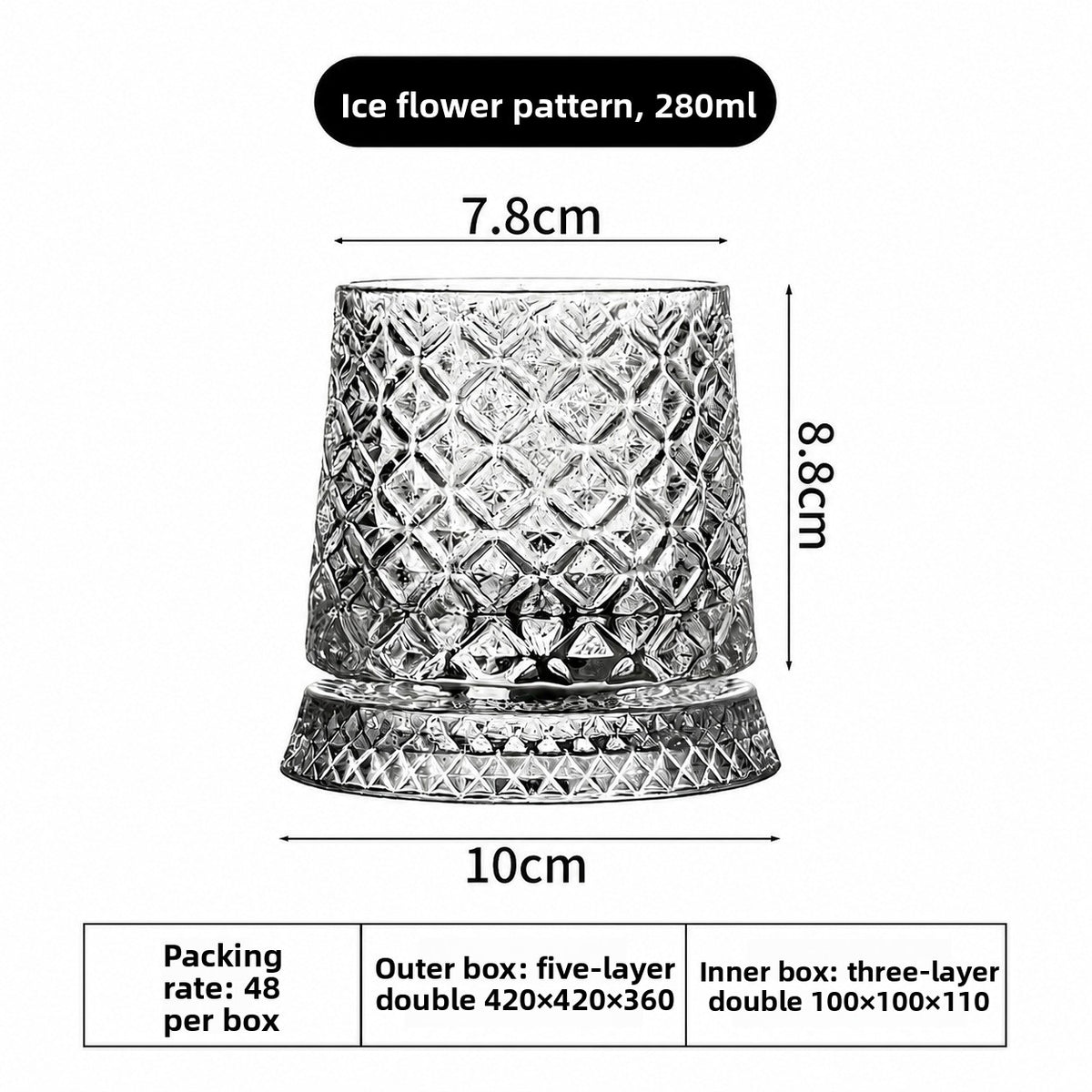 Foreign Wine Glass Household Tumbler Beer Diamond Decompression Rotary Cup