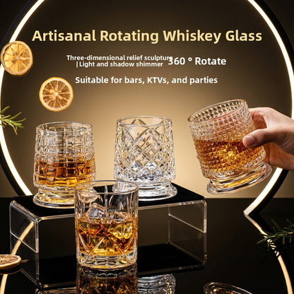 Foreign Wine Glass Household Tumbler Beer Diamond Decompression Rotary Cup