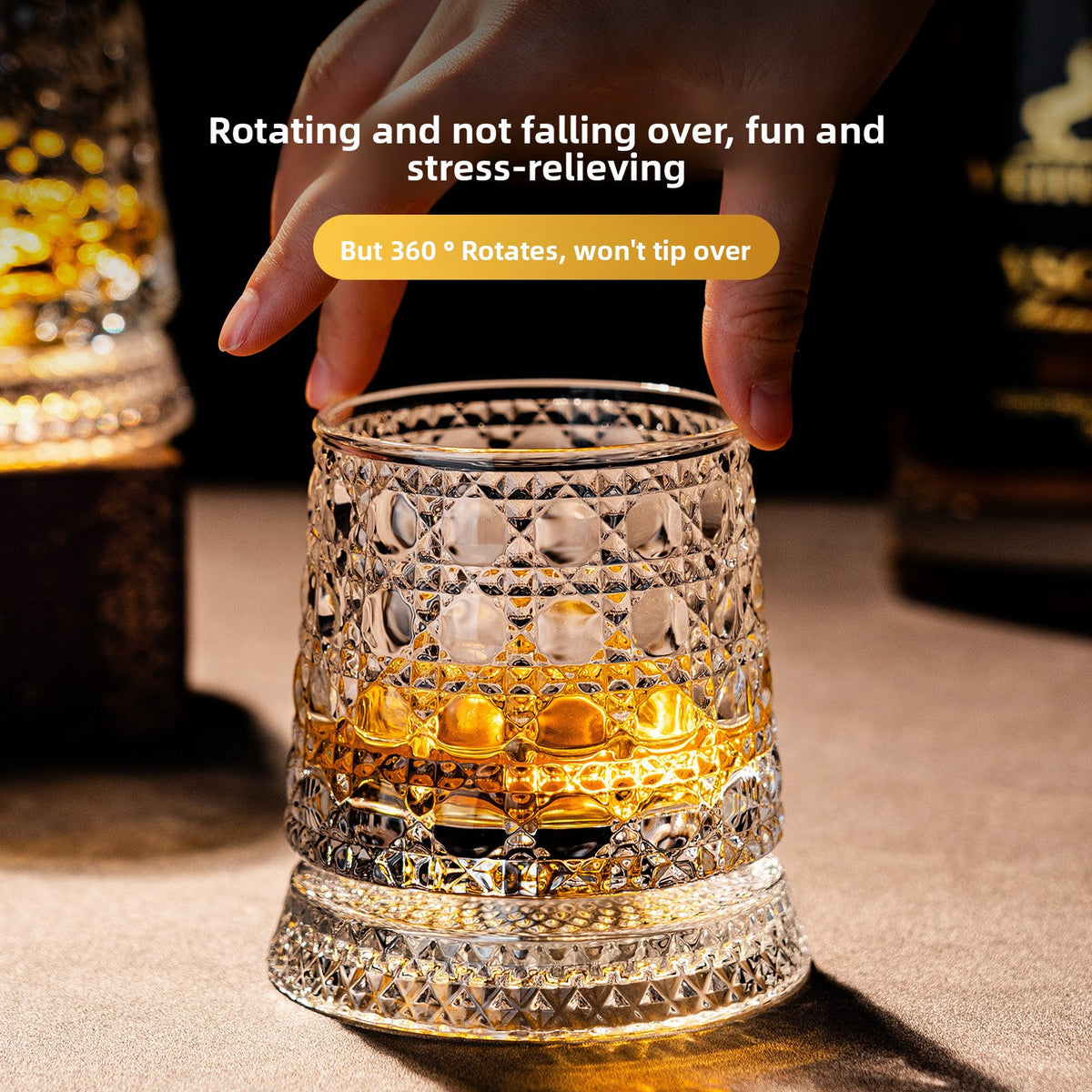 Foreign Wine Glass Household Tumbler Beer Diamond Decompression Rotary Cup
