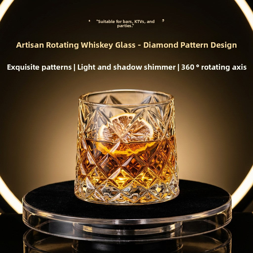 Foreign Wine Glass Household Tumbler Beer Diamond Decompression Rotary Cup
