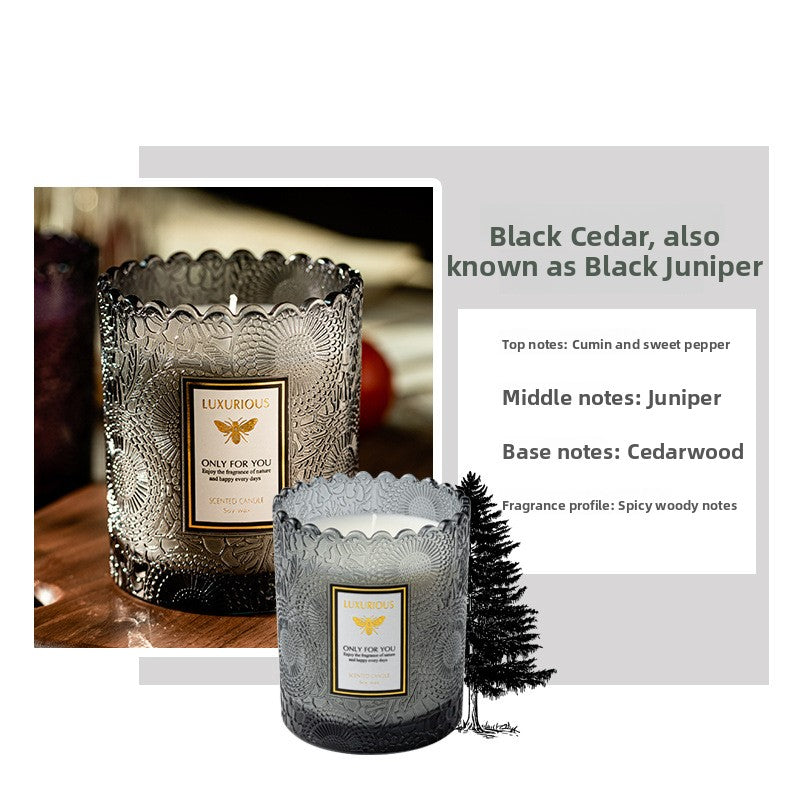 Lace Embossed Soy Wax Scented Candle Cup