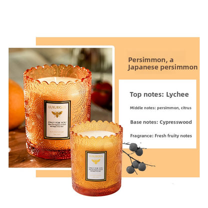 Lace Embossed Soy Wax Scented Candle Cup