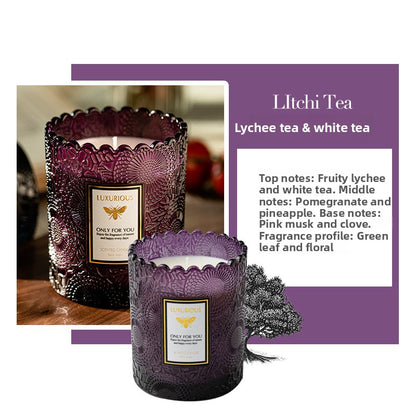 Lace Embossed Soy Wax Scented Candle Cup